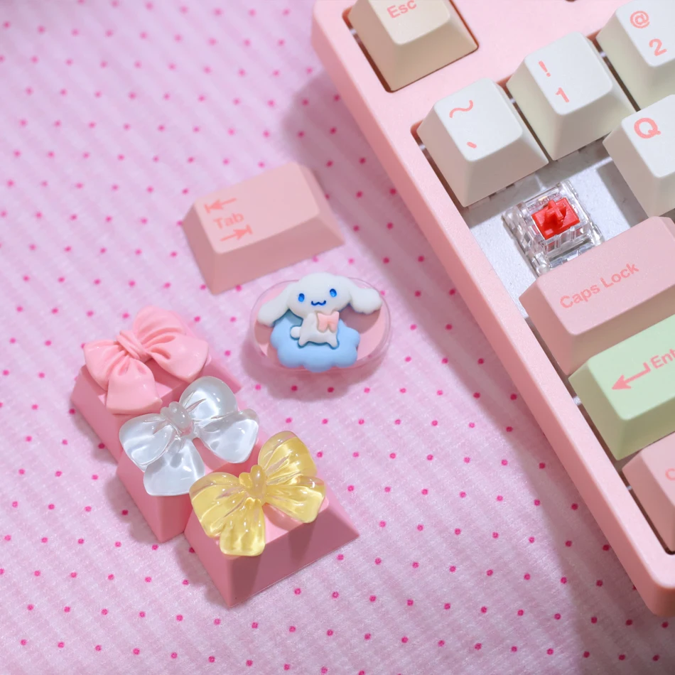 1pcs Personalized 1.5U Bow Keycap Custom Keycaps Game Cross Axis Mechanical Keyboard Decoration Blue Tab Key Decoration Keycaps