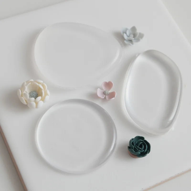 Mini almofada de silicone transparente cerâmica macia argila de polímero pétalas flor artesanal diy fazendo ins brincos ferramentas auxiliares