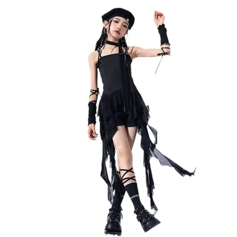 

Girls Group Jazz Dance Set Summer Sweet Cool Dopamine Children Model T-Stage Fashion Show Outfits for Kids Performances Costumes