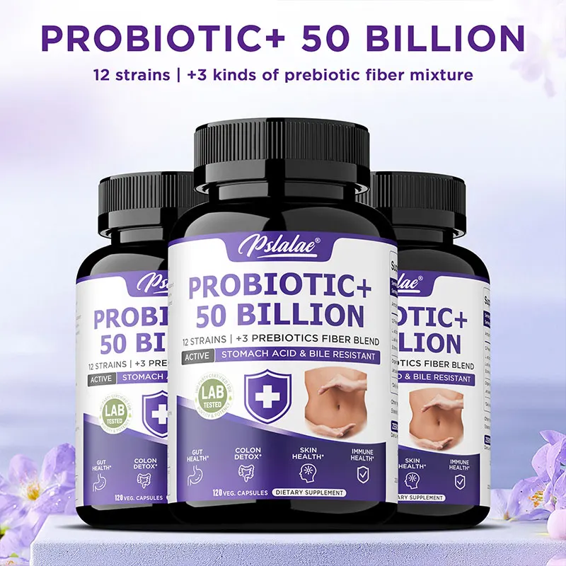 

Пробиотик 50 миллионов — содержит пребиотики и ферменты пищеварительной обработки для пищеварения и поддержки иммунитета, веганские, без GMO