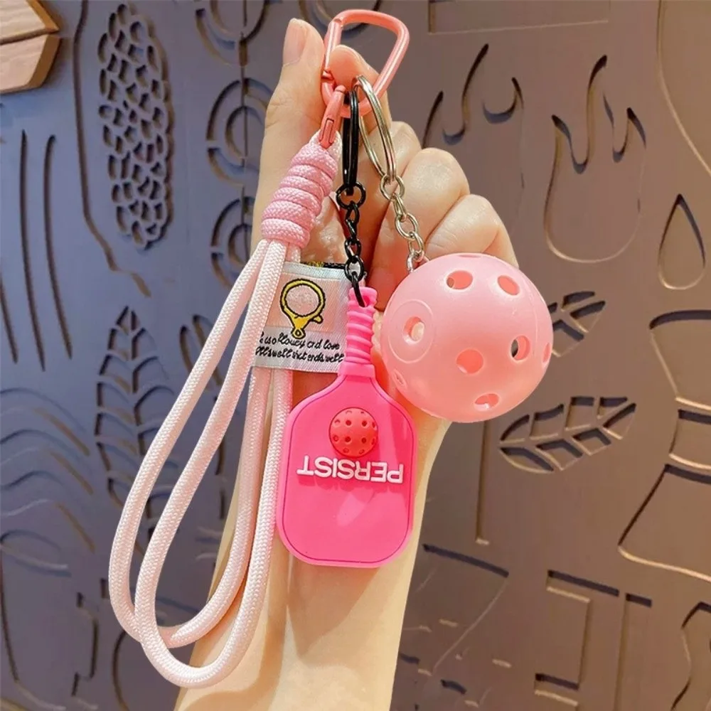 Creative Pickleball Paddle Set Keychain Detachable with Buckle Fitness Series Pendant Simulation Dumbbells Keyring for Bag Charm