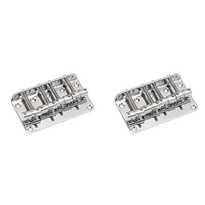 AS98-2X puente de bajo fijo de cola dura Compatible con bajo de Jazz de 4 cuerdas o estilo de bajo de precisión carga superior cromada