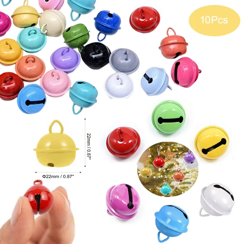 

10pcs creative DIY materials Diameter 22mm with specifications of colored painted metal bell plush keychain decorations