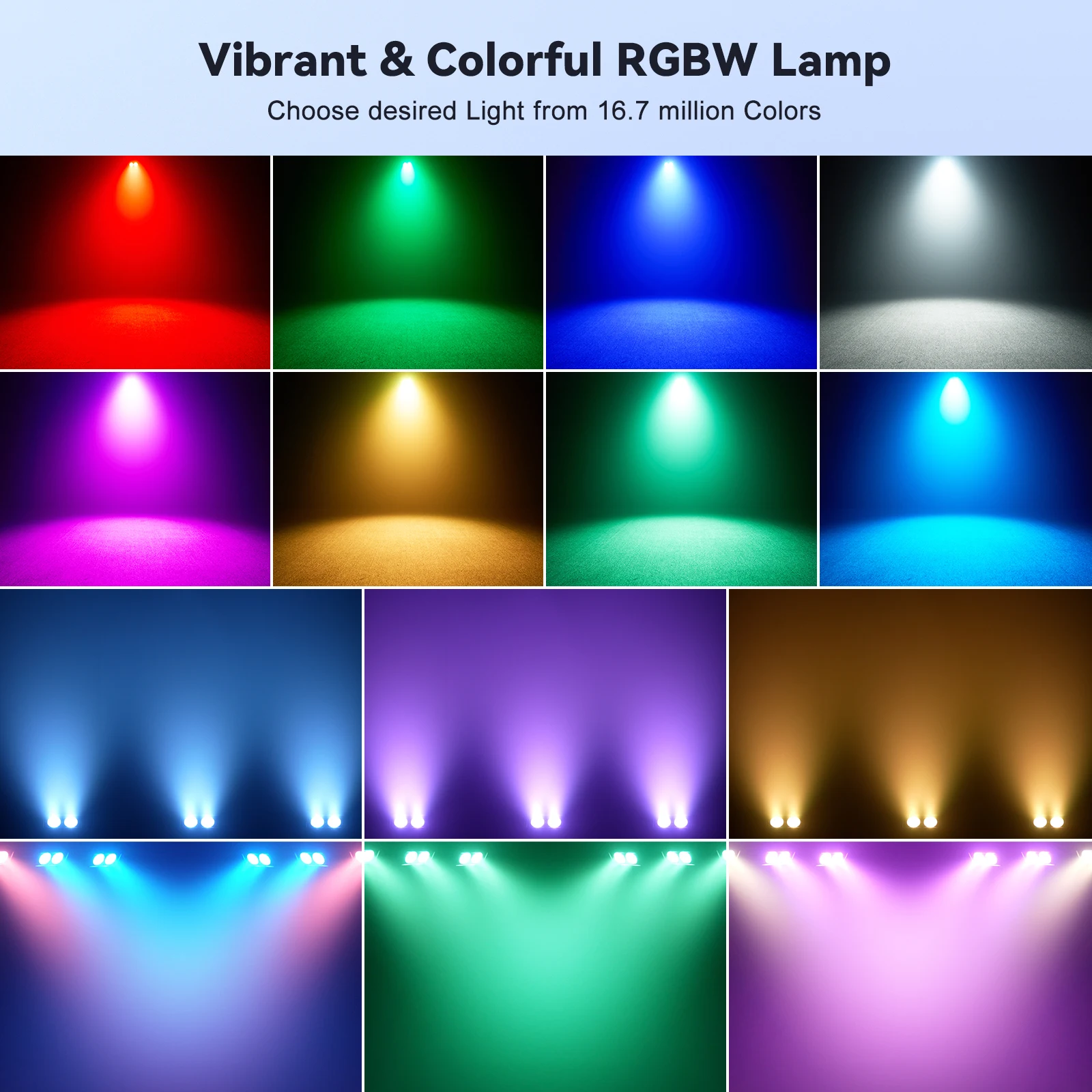 4PCS Mini COB LED Par Lights 100W RGBW LED Lighting DMX Stage Effect Lighting Projector for DJ Disco KTV Party Wedding Bar Club