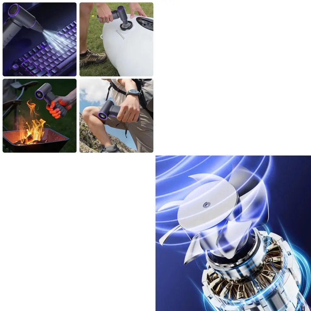 

Quiet Rechargeable Fan 199 Wind Mode Ergonomic Nonslip Handle Small Design Perfect for Travel Workstations Heat Relief