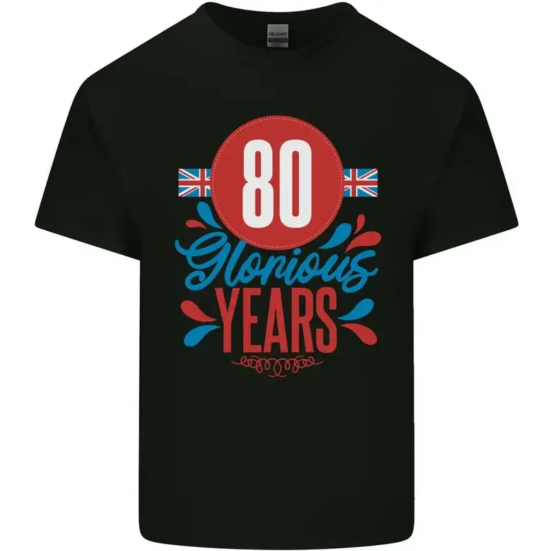 Glorious 80s 80th Birthday Union Jack Flag Mens Cotton T-Shirt