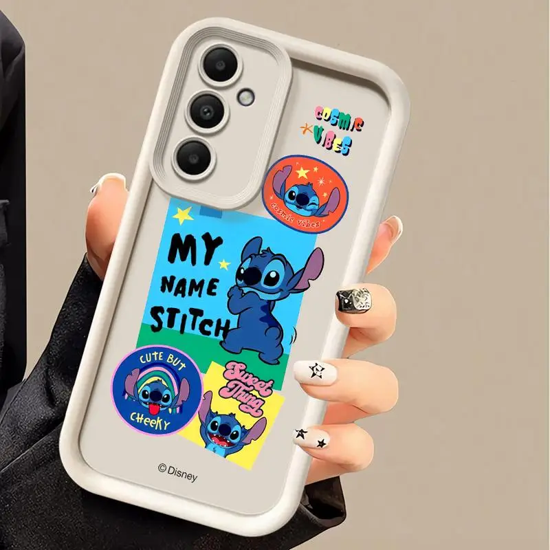 Disney Stitch Angie Cool Art phone case for Samsung Galaxy A54 A53 A34 A23 A16 A12 A53 A52 A32 A35 A14 tpu funda waterproof caso