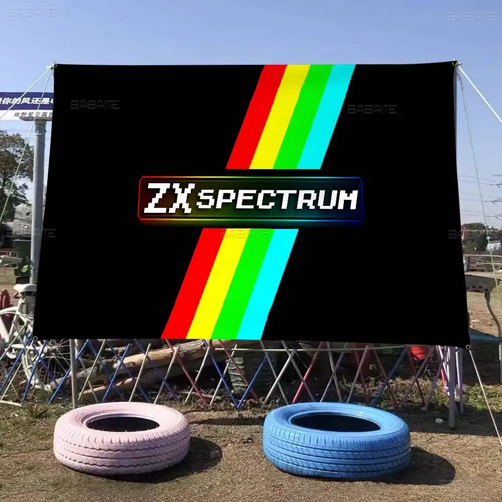 Retro Sinclair Zx Spectrum Cartoon Flag Wall Hanging Banner Decoration Household Home Decor