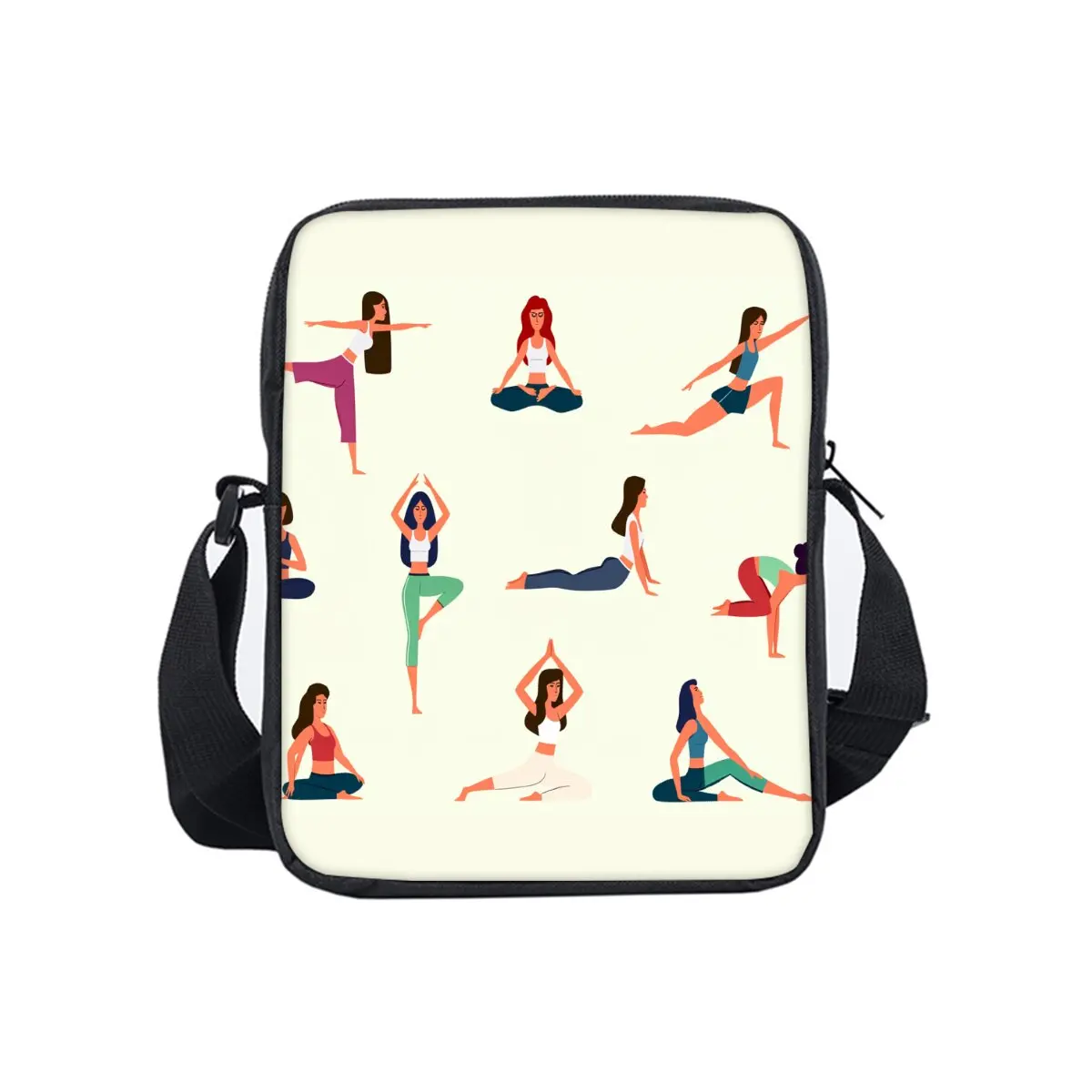 

Yoga Print Single Sided Messenger Bag for Boy/Girls Children Best Gifts 3D Cartoon Casual Crossbody Bag