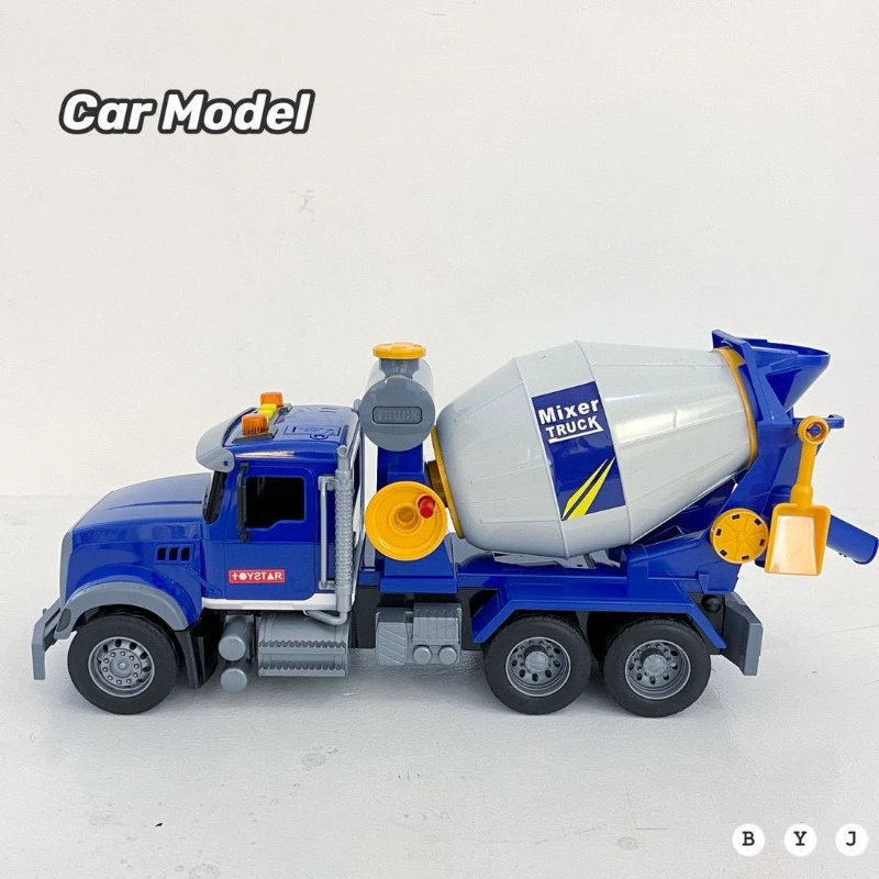 1:18 Plastic Tow Truck Big Cement Mixer Toy Truck Model  Inertial Vehicle Toys Without Remote Control Toy Car For Boys And Girls