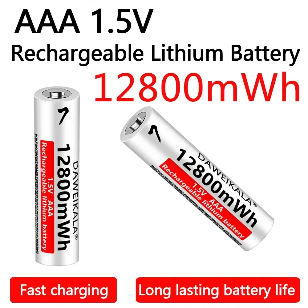 AAA 1.5V Li-Ion Rechargeable Battery AAA Lithium Batteries 12800mWh Wholesale For Mouse Flashlight Fan Game Machine