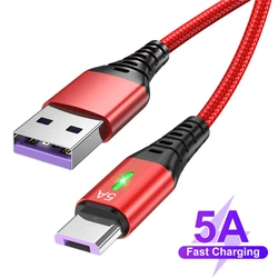 lovebay 5A Micro USB Cable 3m/2m Nylon Rope Fast Charging Wire for Samsung Xiaomi Huawei Android Phone Data Transmission Cable