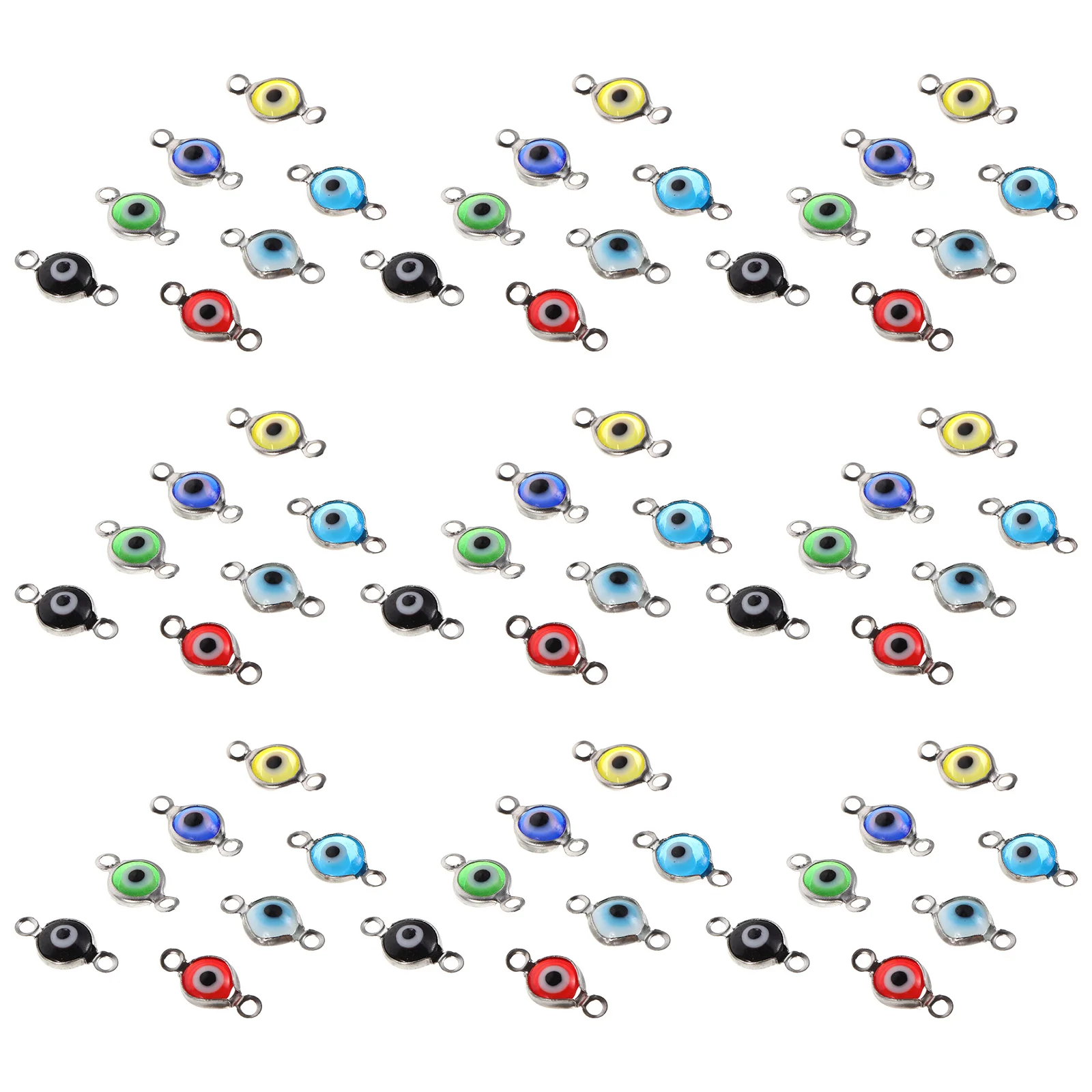 

70 Pcs 's Eye Pendant Bracelet Charms for Making Earring Connector Bead DIY Pendants Alloy
