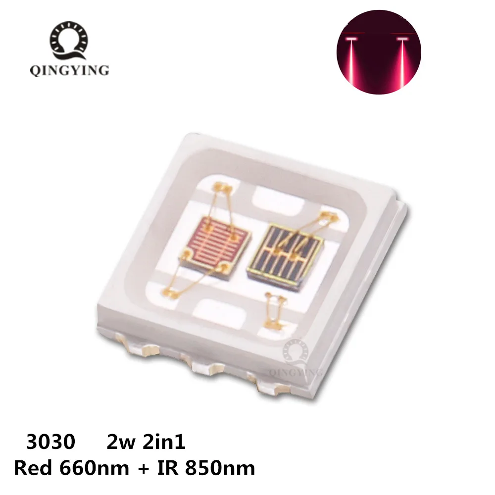 

New kind red 660nm and ir 850nm 2w 2in1 high power led chip for Medical beauty light