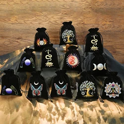 1pc Black Velvet Tarot Pouch Cards Storage Bag Witch Divination Jewelry Astrology Dice Accessories Bag Altar Tarot Bag