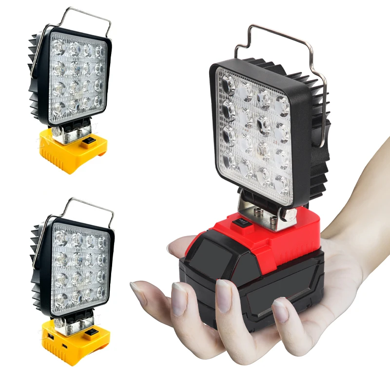 

LED Work Light For Dewalt Milwaukee 18V Li-ion Battery 3800 Lm Flashlight Portable Emergency Flood Lamp Camping lamp（no Battery）