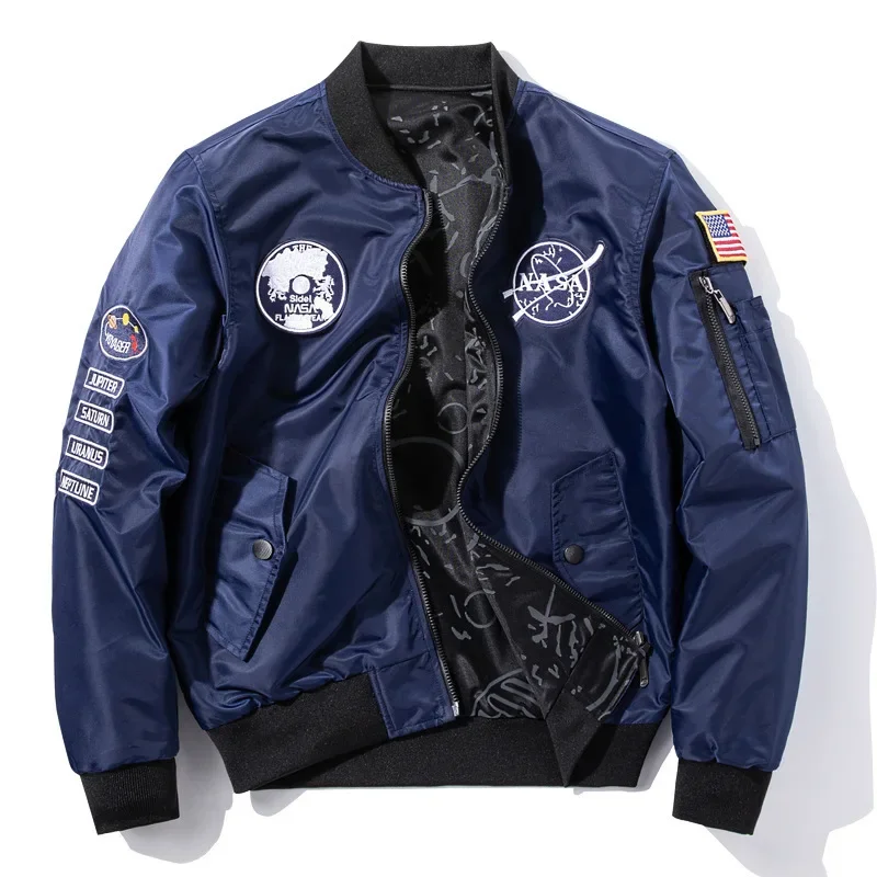NASA New Double-Sided Wearable Men's Casual Sports Jacket Autumn/Winter Flight Suit Plus Size Available For Summer Use