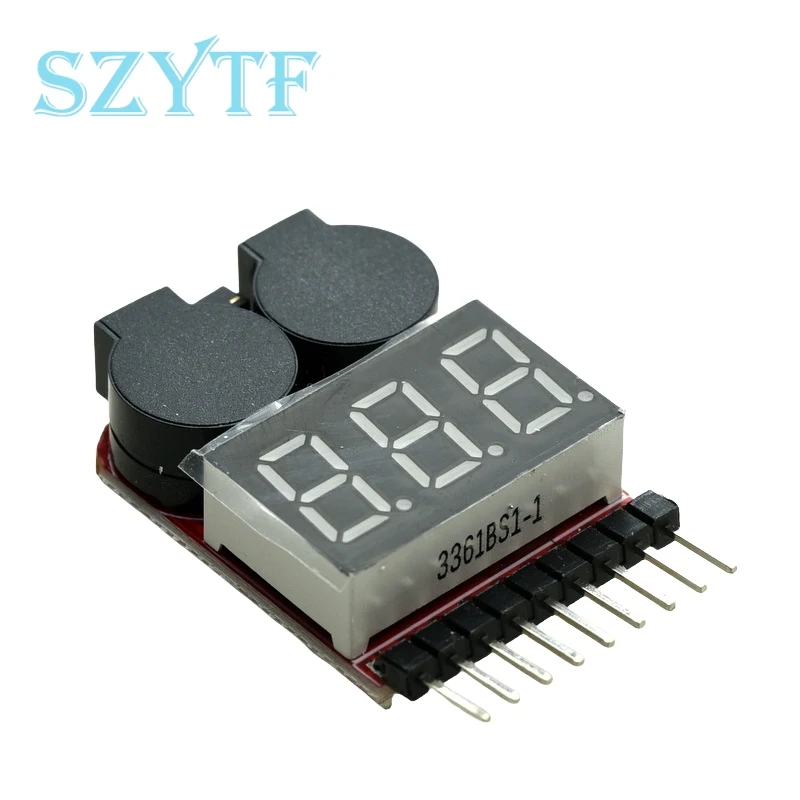 1-8S BBX1-8S 2IN1 Lipo Battery Voltage Tester/Low Voltage Buzzer Alarm/Battery Voltage Checker Dual Speakers For Lipo/Li-ion