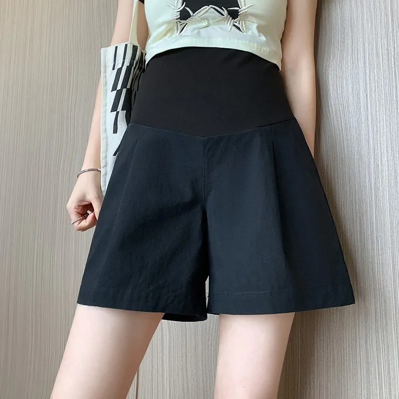 shorts-brancos-de-perna-larga-para-maternidade-soltos-finos-com-suporte-para-barriga-roupa-moderna-de-verao-roupa-casual-confortavel-para-gestantes