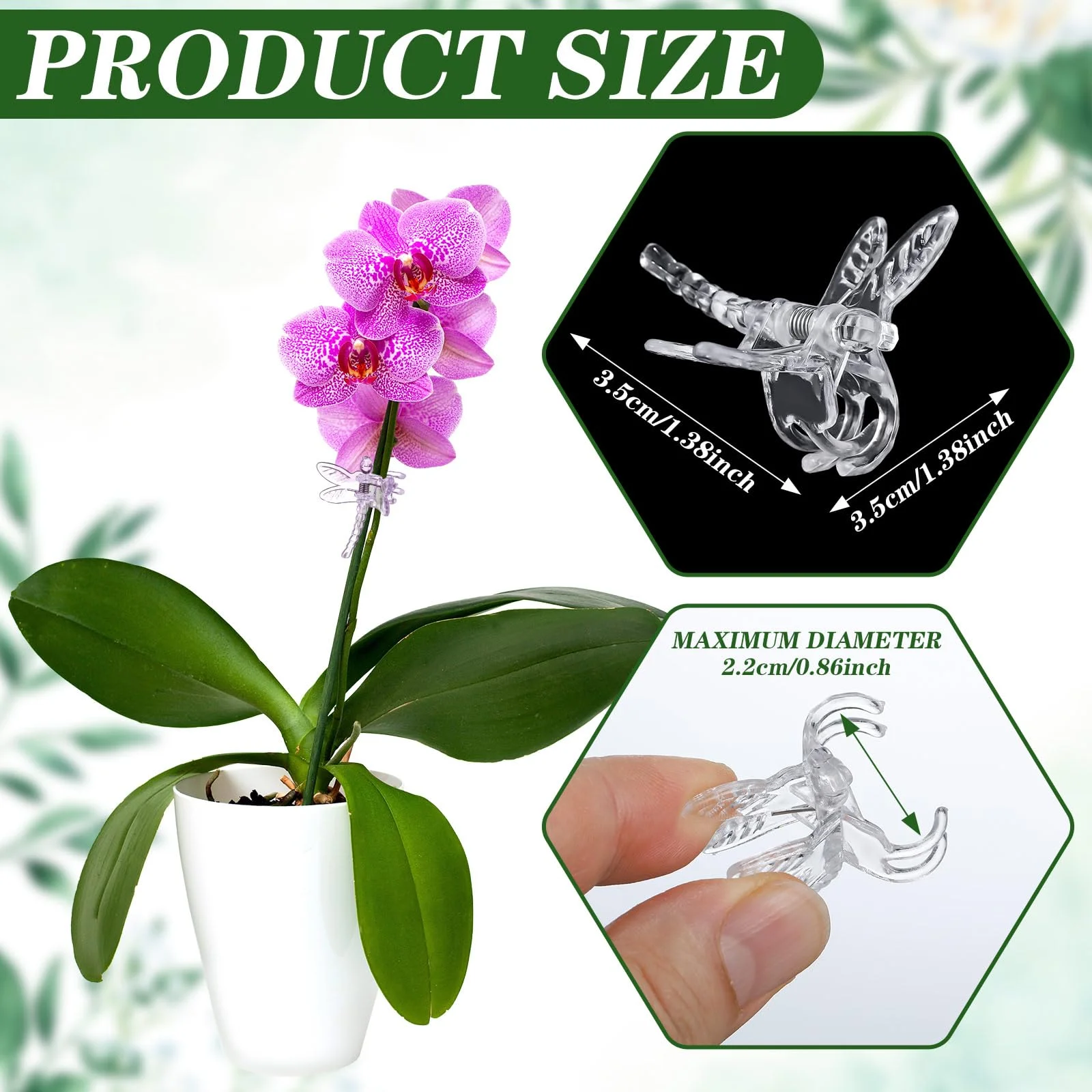30PCS Orchid Clips Plastic Garden Plant Dragonfly Butterfly Clamps for Support Flower Vine Decoration Ornamental Clips