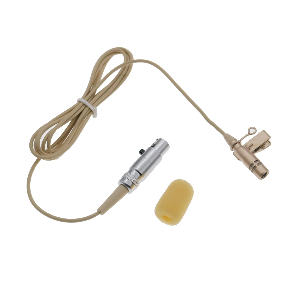 

Beige CVL Super Cardioid Clip-On Lavalier Microphone For Shure Wireless TQG 4Pin Mini QLX SLX PGX ULX BeltPack