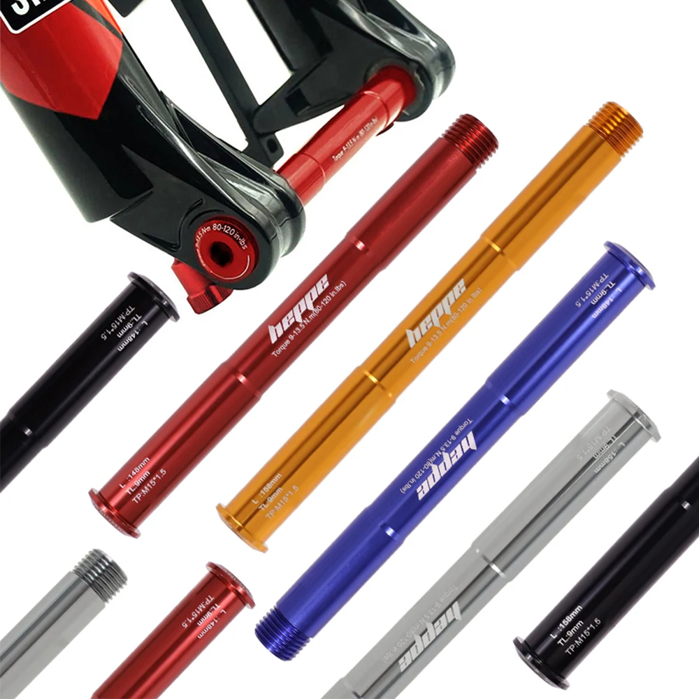 HEPPE Fahrrad Vorderradgabel Steckachse MTB Gabel Zylinderschaft M15 Steckachse Spieß Mehrfarbige Achse für 15x100 15x110 ROCKSHOX Gabel – Detail 19
