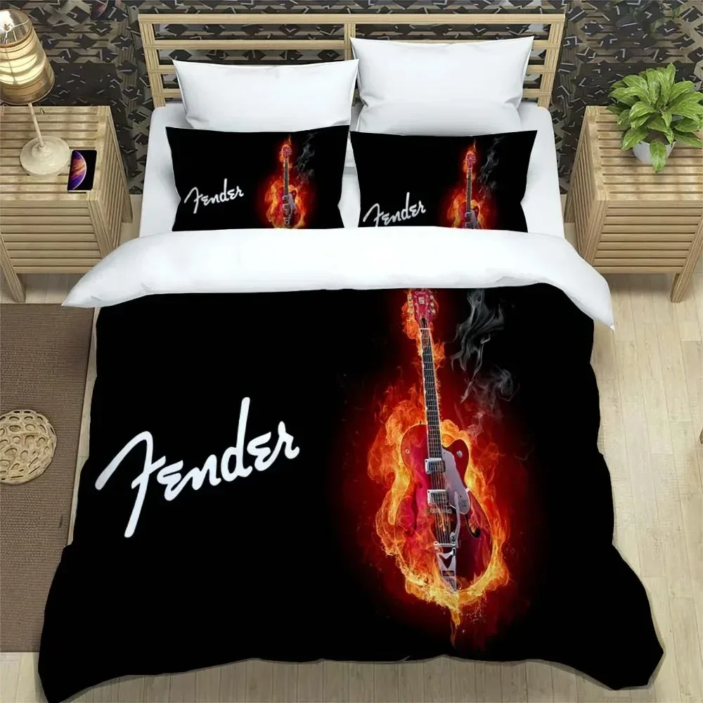 Fender Musik Gitarre Fashion 3D Printed Bedding Queen Bedding Set Customized King Size Bedding Set Soft and Comfortable