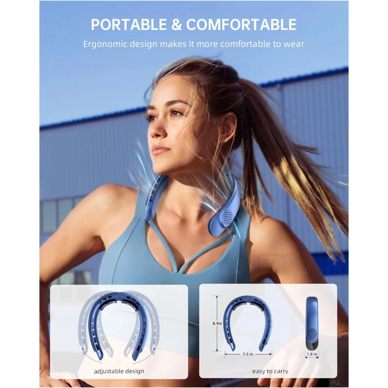 Xiaomi رباعية النواة USB الرقبة مروحة التوربينات Vaneless تصميم سهل التحكم 4000mAh شاشة ديجيتال لمروحة محمولة في الهواء الطلق هدية الصيف