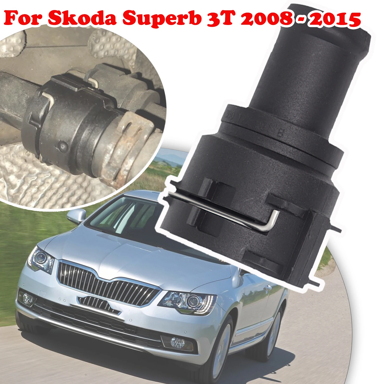 

For Skoda Superb 3T 2008 - 2015 Car Radiator Coolant Hose Flange Quick Acting Coupling Adapter Pipe Connector with Clip Seal