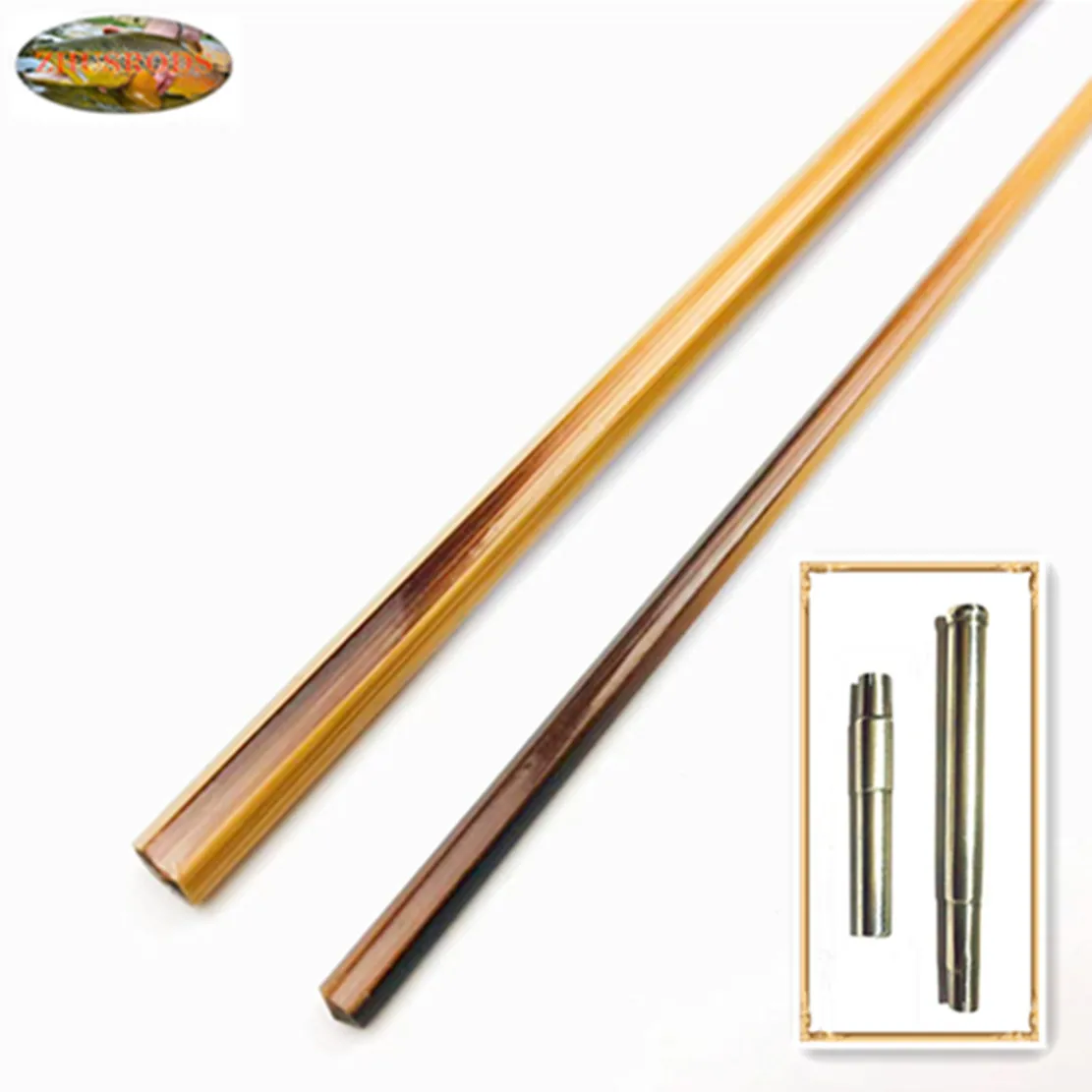 

ZHUSRODS Flame Bamboo Spinning Rod Casting Rods 2 Section 1 Tip (1,3~2.4 m) And Nickel Silver Ferrule / Rod Building Blanks