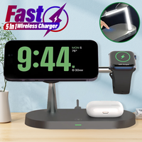 3 in 1 Wireless Charger Stand Magnetic For iPhone 12 13 14 15 Fast Charging Station for Apple Watch 9 8 7 6 5 4 Airpods 2 3 Pro