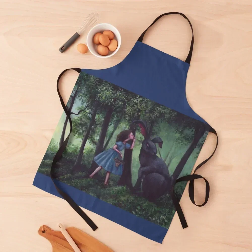 Whispering to the Black Rabbit Apron Goods For Home And Kitchen Hairdressing Apron