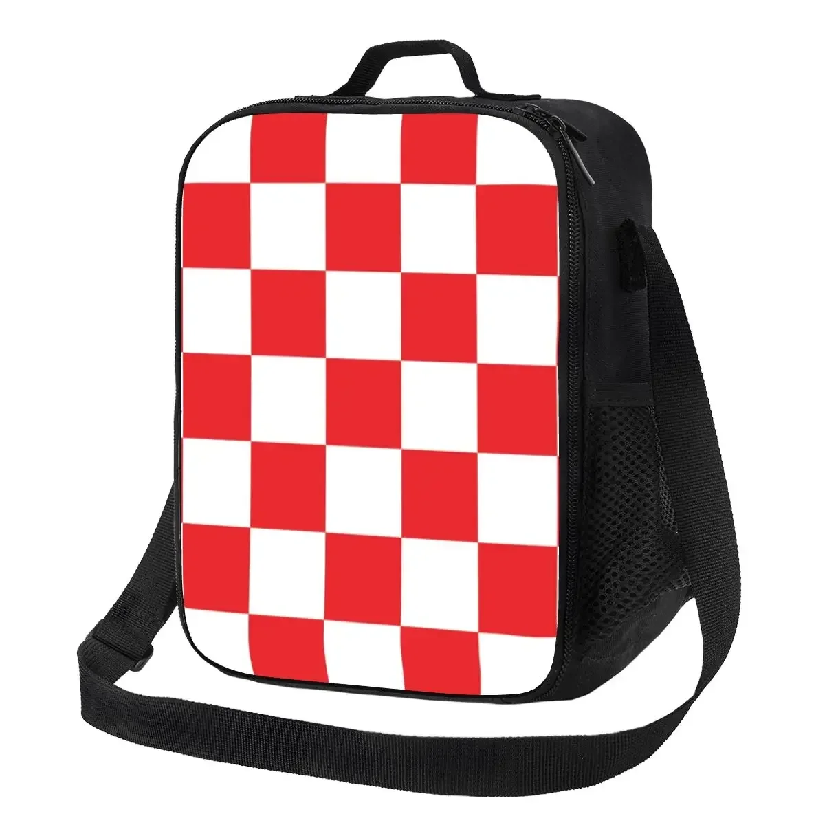 

Croatia Style Chess Insulated Lunch Bags for Camping Travel Resuable Thermal Cooler Lunch Box Women Children