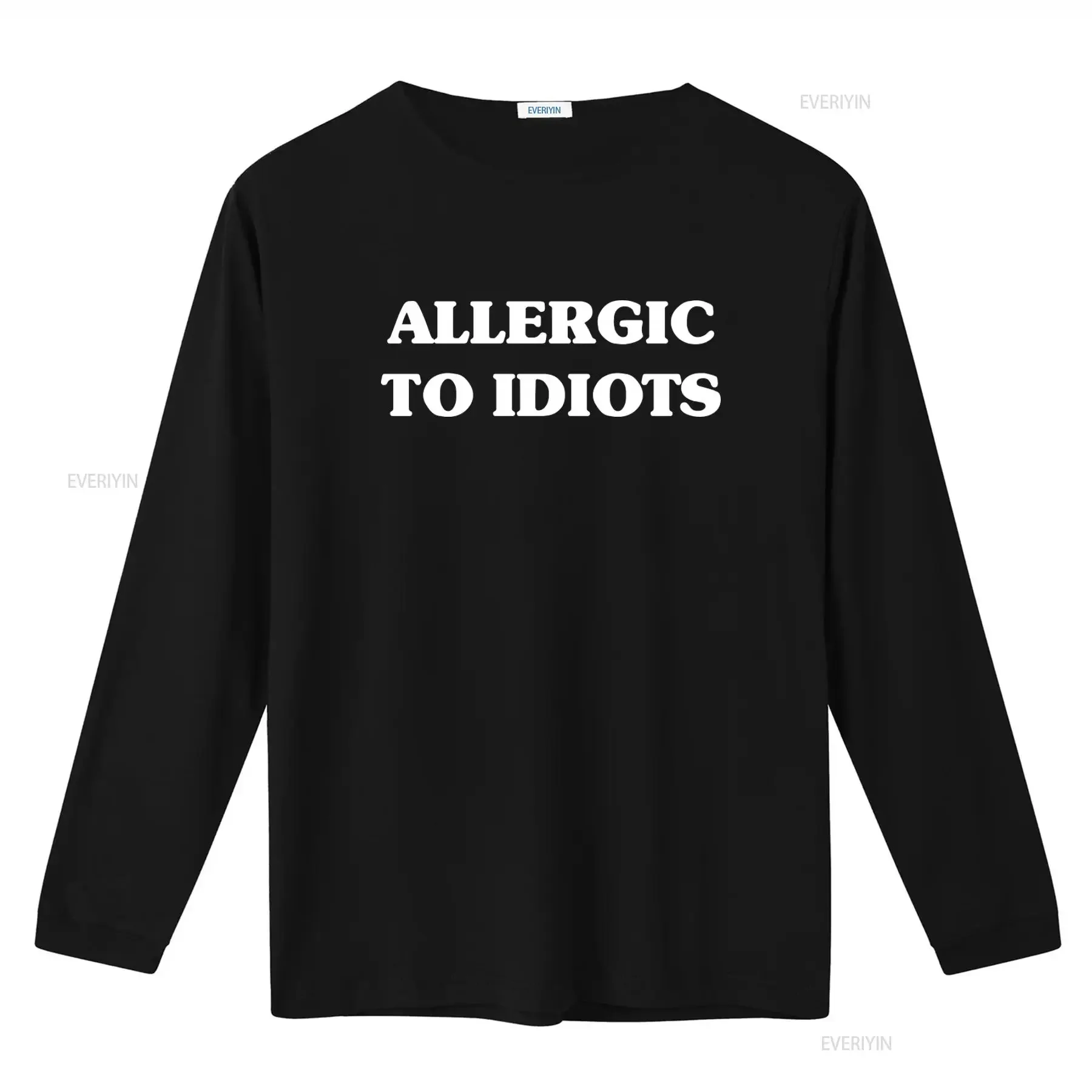 Allergic To Idiots T Shirt Sarcastic Introvert Design Funny Sarcasm Print Ew People Indoorsy Avoid Everyone vintage Washed