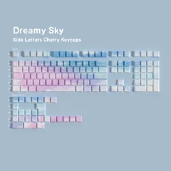 Dreamy Sky Side Print Pbt Keycap Cherry Profile Backlit Through Tranparent Letters Big Set Key Caps For Wooting Hi75 A75