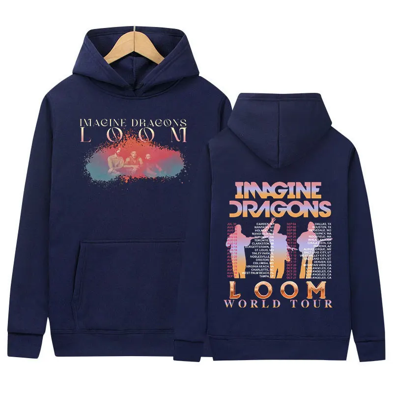 Rock Retro Imagine Dragons L00m World Tour 2024 New Hoodie Men\'s Women Hip Hop Fashion Pullover Oversized Sweatshirt Streetwear