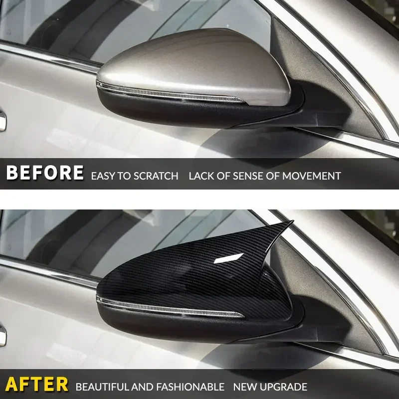 2 PCS For Kia Forte K3 Cerato 2019-2022 Mirror Modified Horns Shell Sticker Caps Rearview Mirror Cover Trim Car Styling