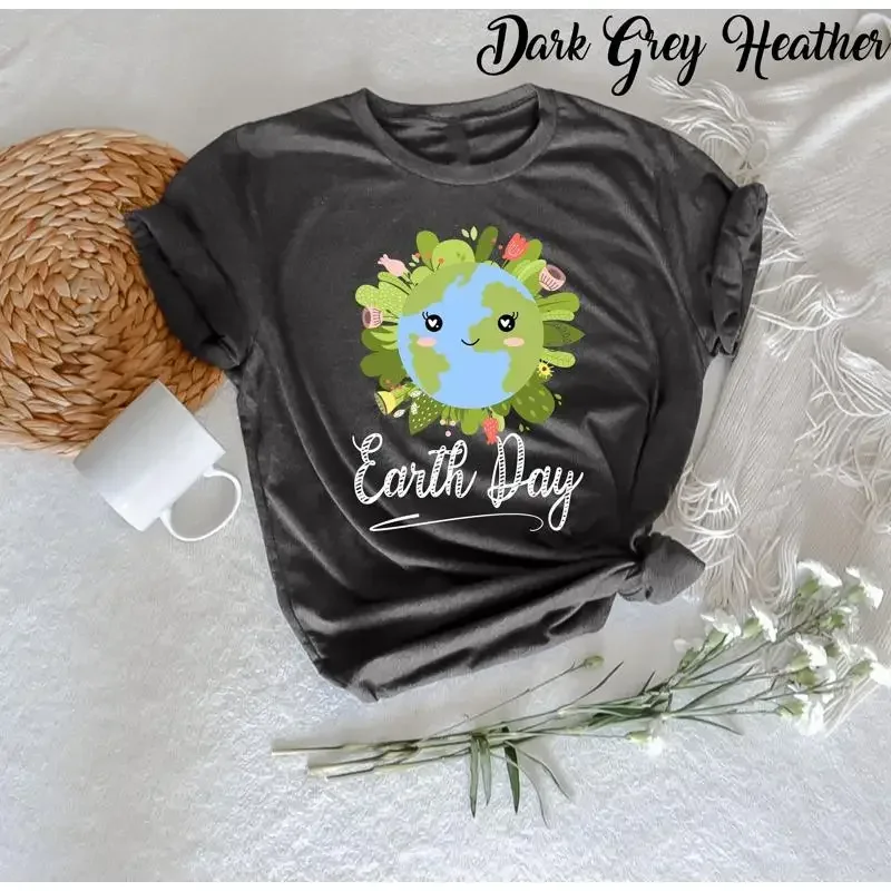 Happy Earth Day With Cute Floral T Shirt Love Planet Environment