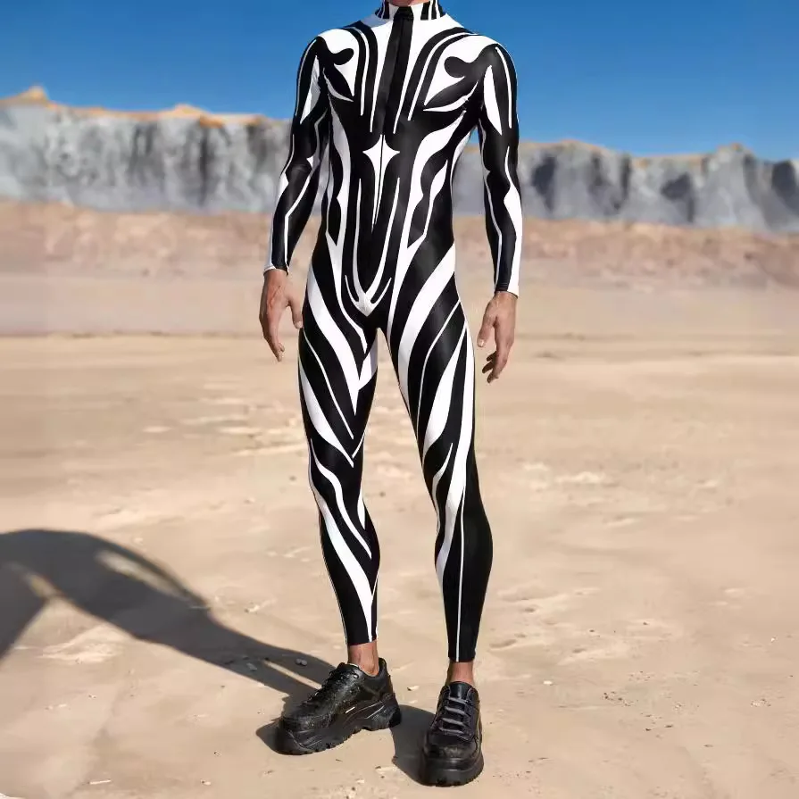 

Cool Cyber Armour Bodysuit Cosplay Jumpsuit Steampunk Punk Costume Halloween Party Shows Perfermence Men Zentai Suit 2026