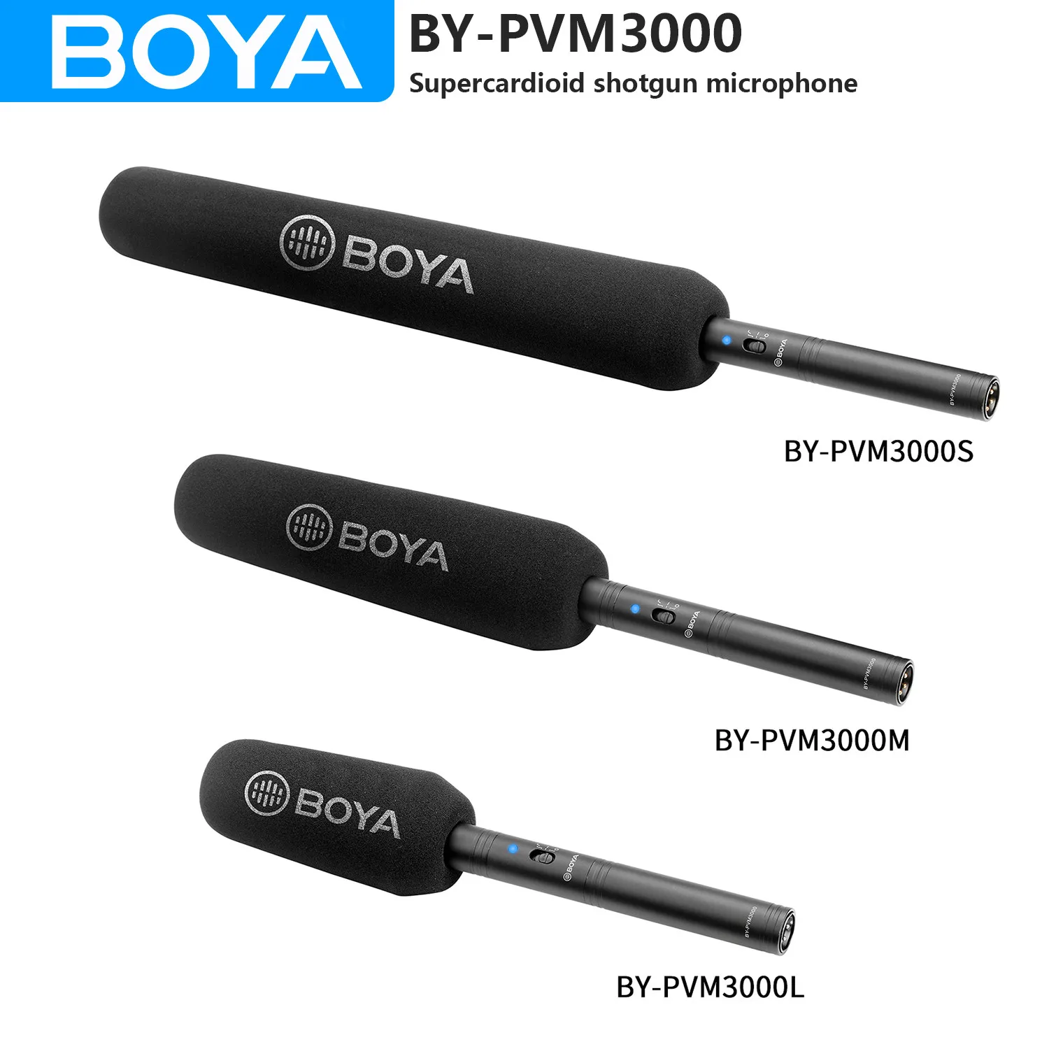 

BOYA BY-PVM3000 3-контактный Микрофон XLR Supercardioid Shotgun для Youtube потоковой записи интервью трансляции фильмов