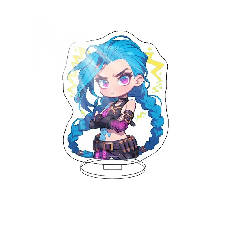 Arcane League of Legends Jinx Vi Anime Acrylic stand board character Display ornaments Key chain table decoration friend gifts