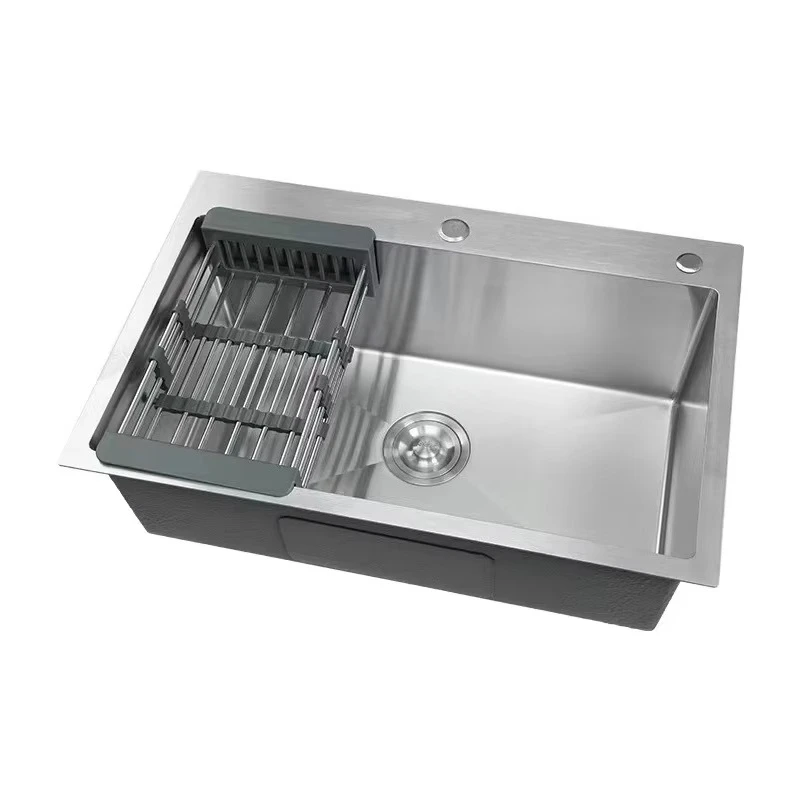 

Hot selling stainless steel primary color kitchen sink single bowl brushed handmade kitchen sink multi-purpose