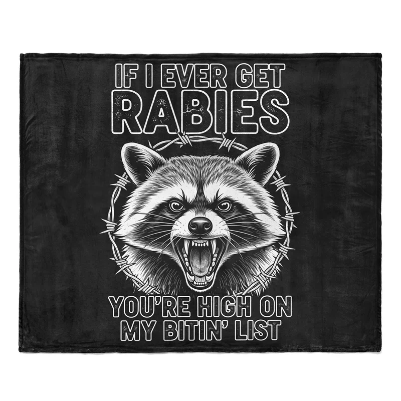 

Gaslight Gatekeep Girlboss If I Ever Get Rabies Одеяло с енотом для женщин, мужчин, девочек, мальчиков, детей, домашних животных, диван, кровать