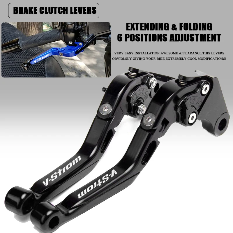 For DL650 V-Strom XT DL 650 VStrom XT 2004-2010 Motorcycle Adjustable Extendable Folding Brake Clutch Levers Handle Grip