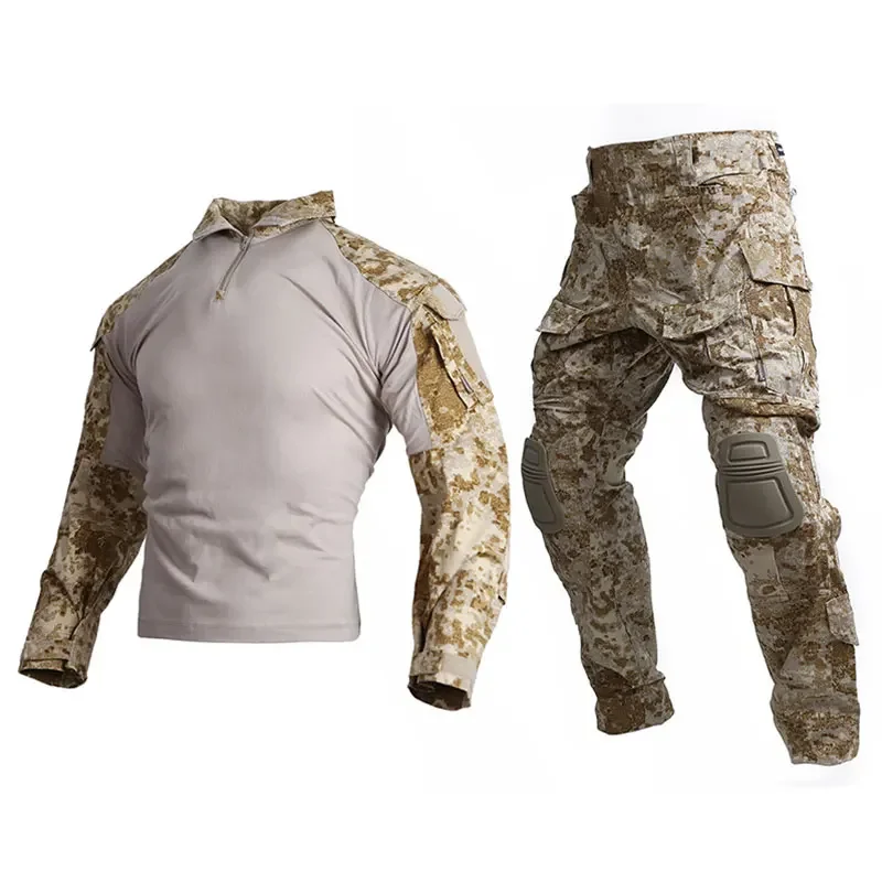 Emersongear G3 Combat Uniform Sets Men Camouflage Suit Shirt Pants Paintball Game Tops Duty Cargo Trousers Training Hunting SS