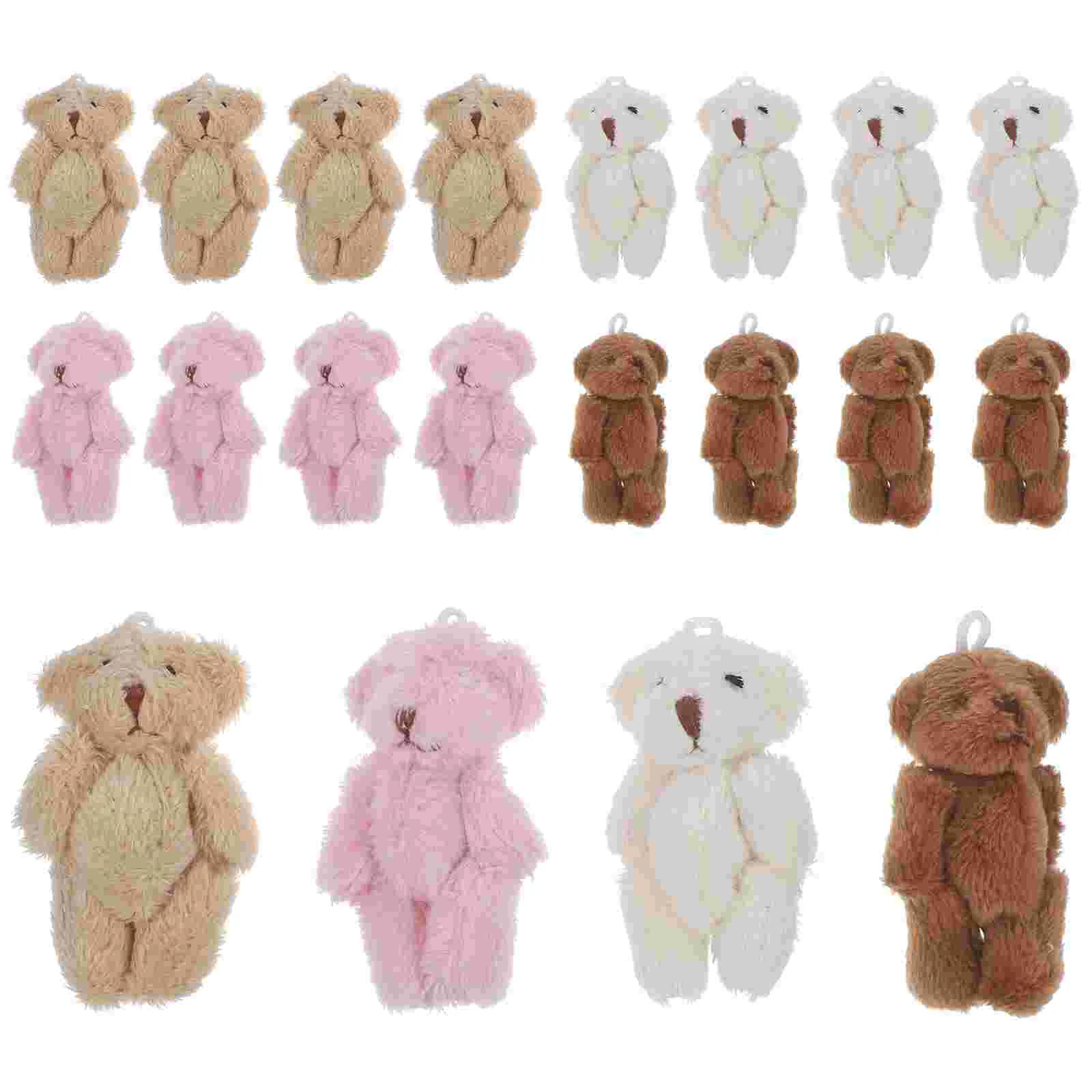 

20 Pcs Mini Plush Bear Small Toys Tiny Stuffed Animal Miniature Bears for Crafts Animals Party Favors Accessories PP Cotton