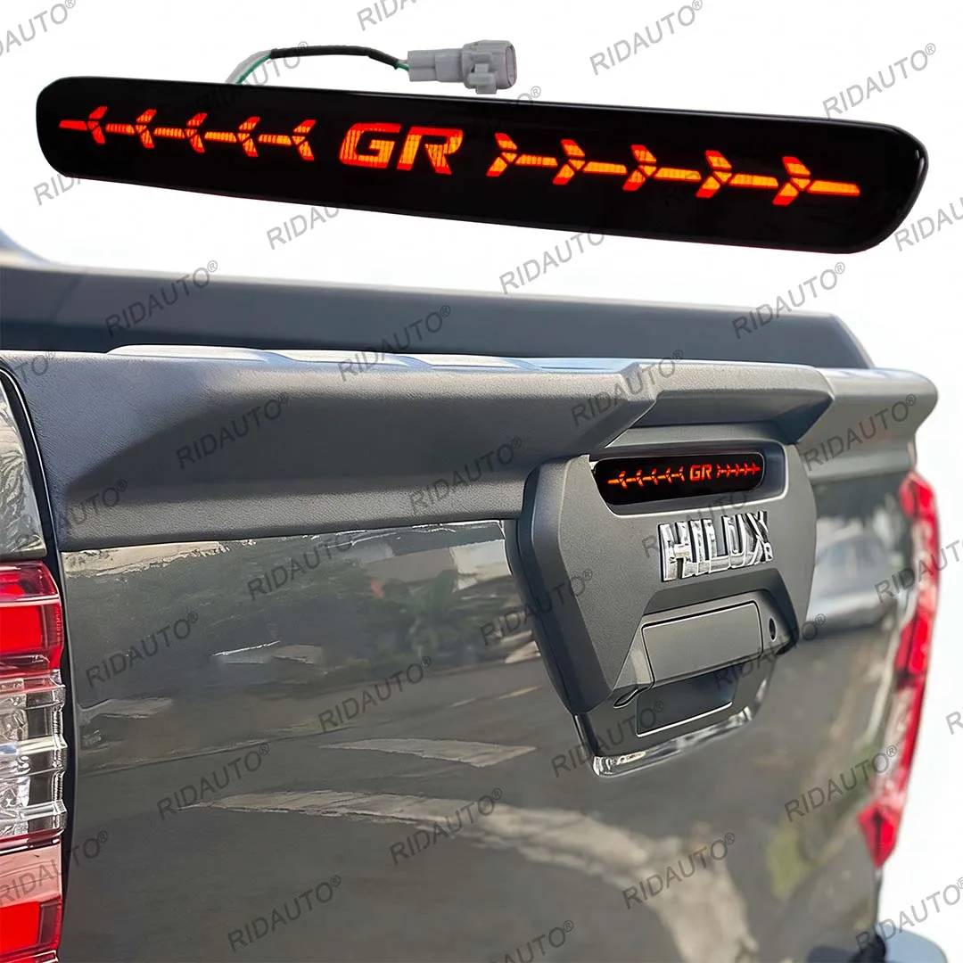

Третий стоп-сигнал, задние фонари задней двери для Hilux REVO 2015-2025+ с лампой GR, задняя дверь, высокий уровень, центральные стоп-сигналы
