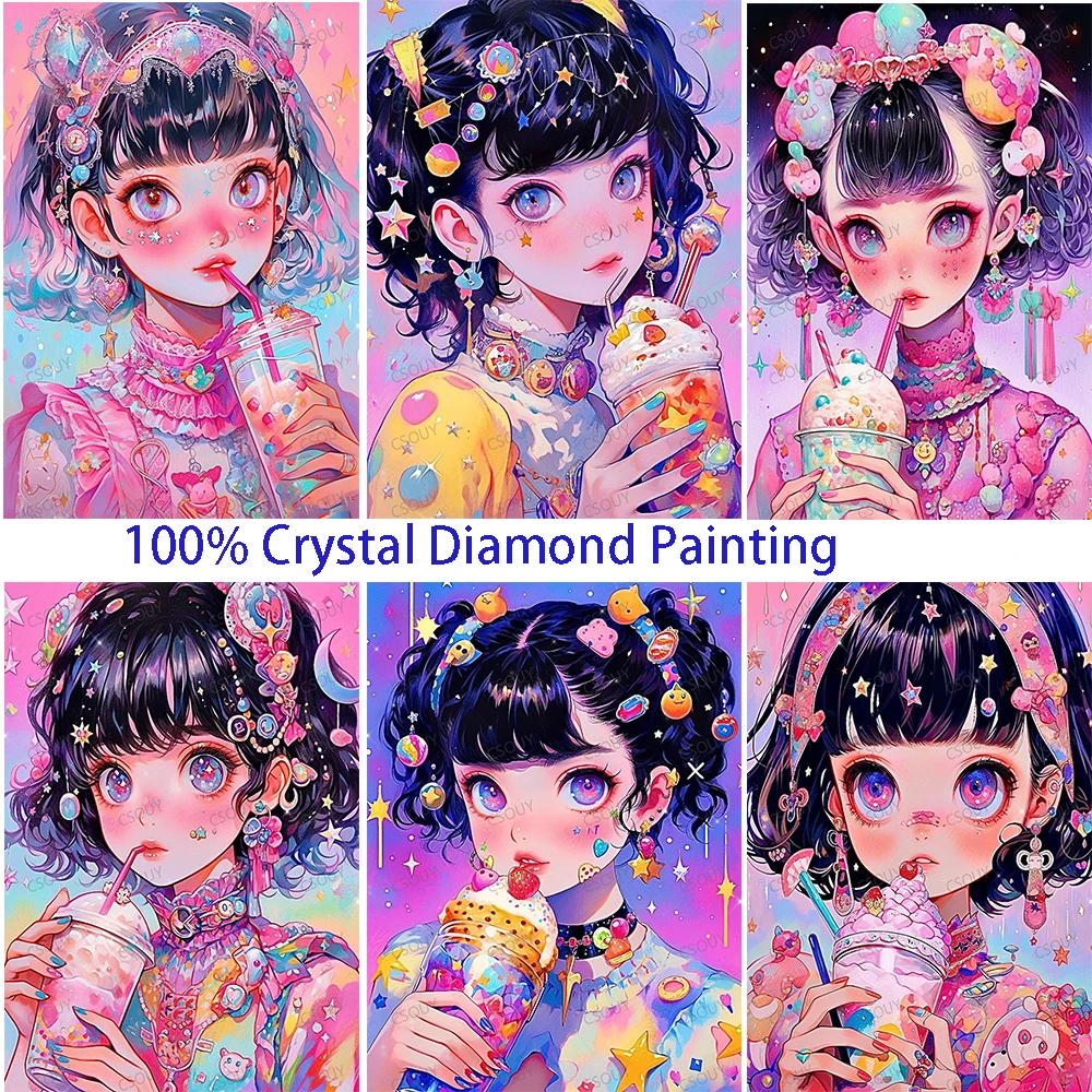 

Girls' Vitality Fruit Drink Fairy Dust Diamond Painting Full Square Drill Crystal Cross Stitch Embroidery Mosaic Needlework Rhin