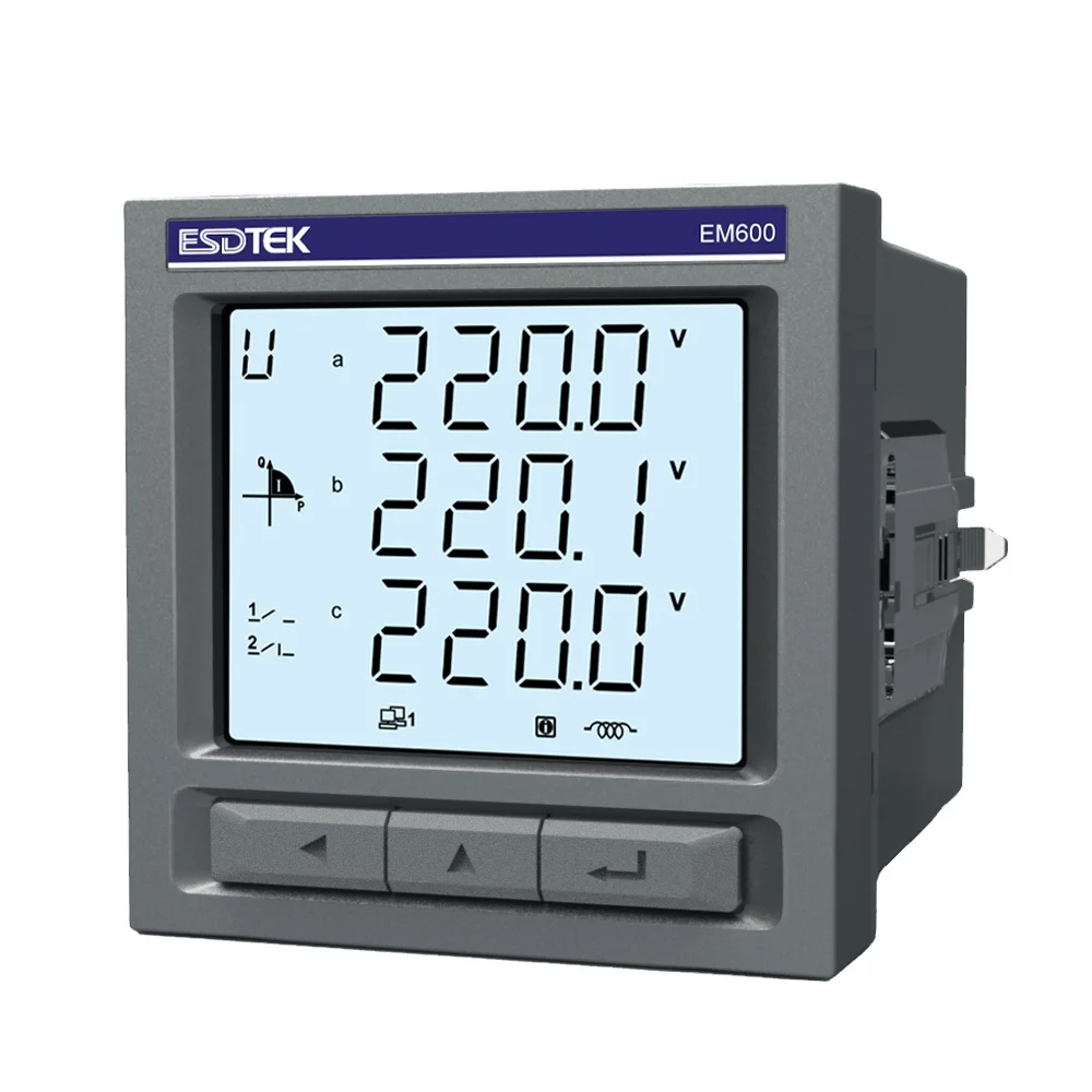 EM600ES-E-RO1 watt-hour meter/amperimetro-digital 3P4W Multi Functional watt meter digital