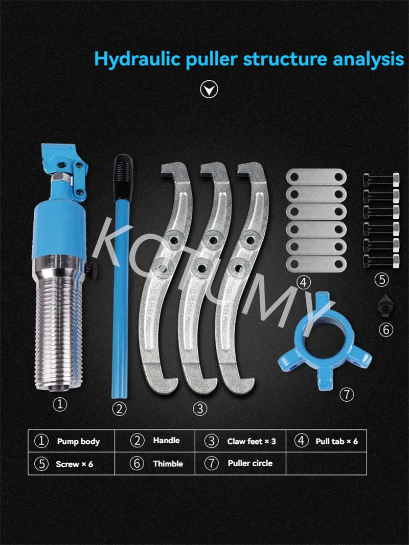 Hydraulic Pulling Horse Three Claw Universal Puller Bearing Disassembly Tool Industrial Grade Puller Code 20 Ton 20t Extractor